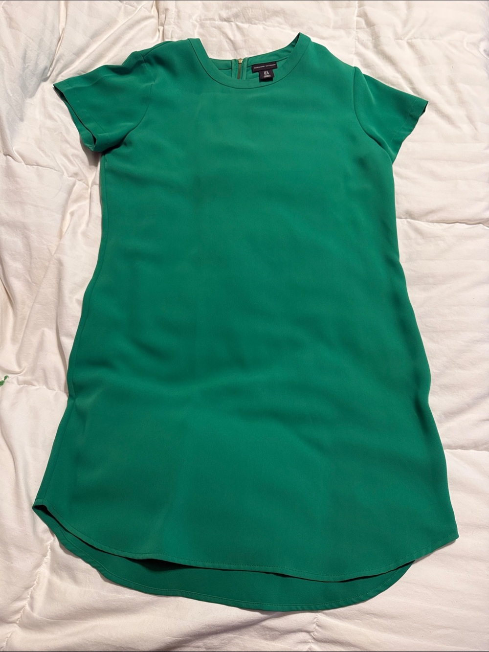 Adrienne Vittadini - Emerald Green Short Sleeve Shift Dress - Size 8